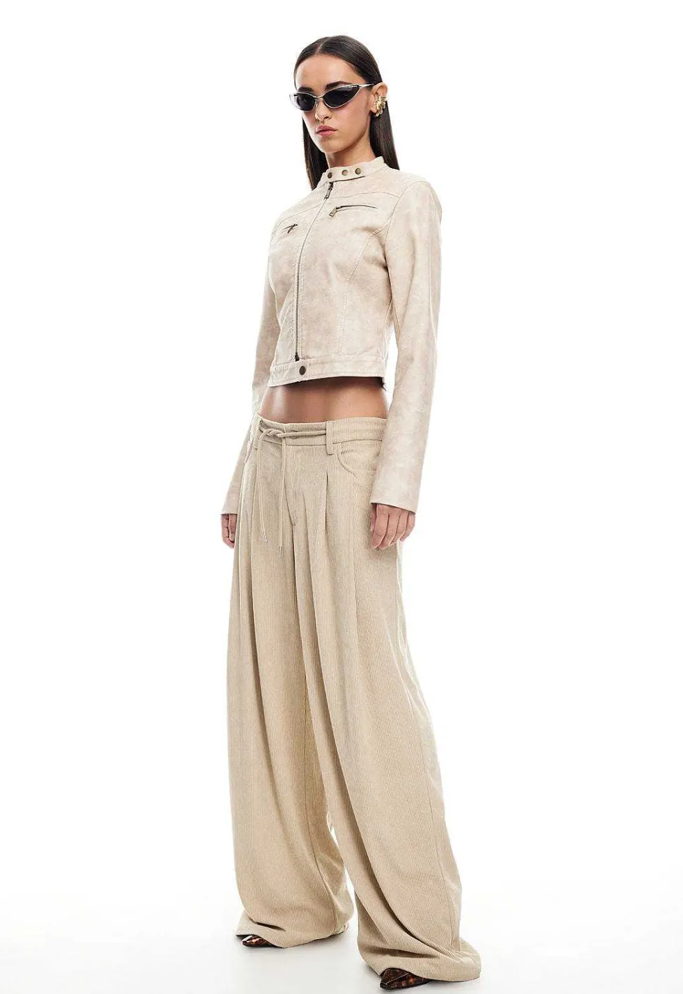 Lioness Slouched Tie Up Pant Hot